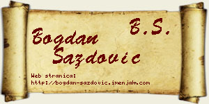 Bogdan Sazdović vizit kartica